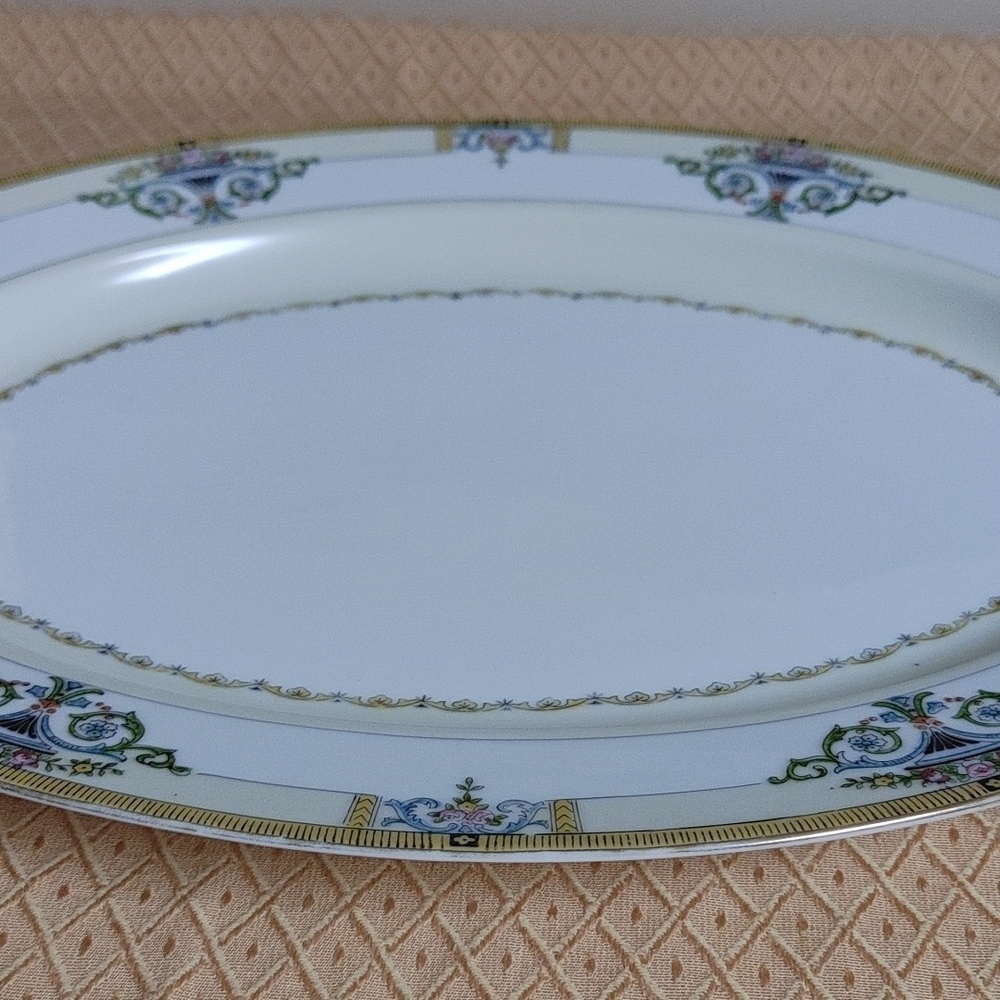 Vintage Noritake Hand Painted Japan Minaret Oval Platter 13.7x10.2